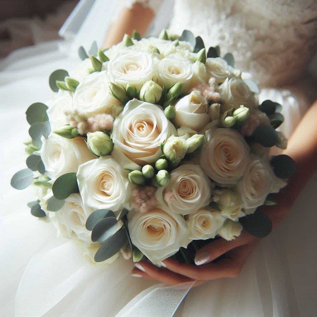 bridal-bouquet-of-white-rose-buds bridal-bouquet-of-white-rose-buds